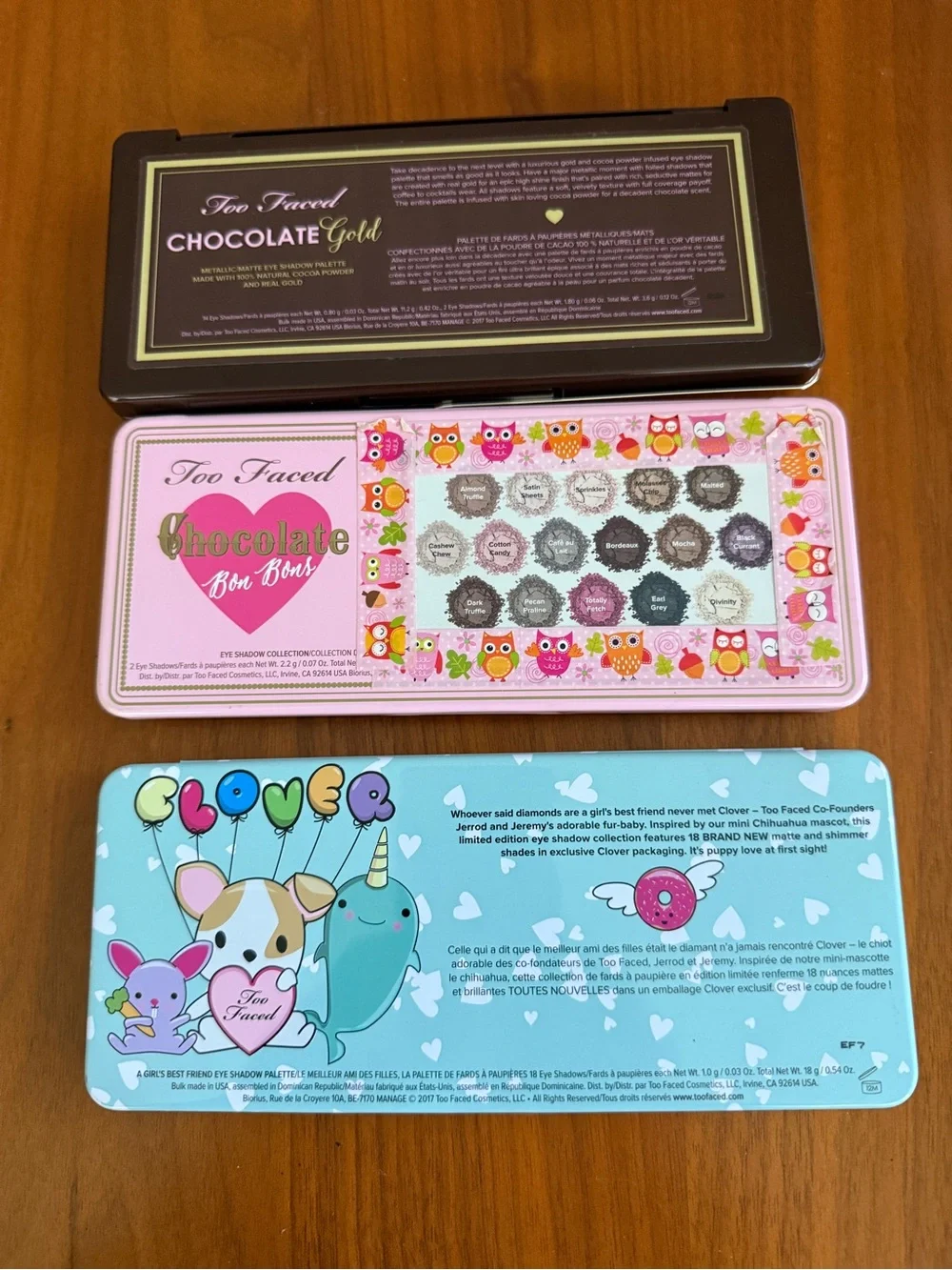 Too Faced listing all